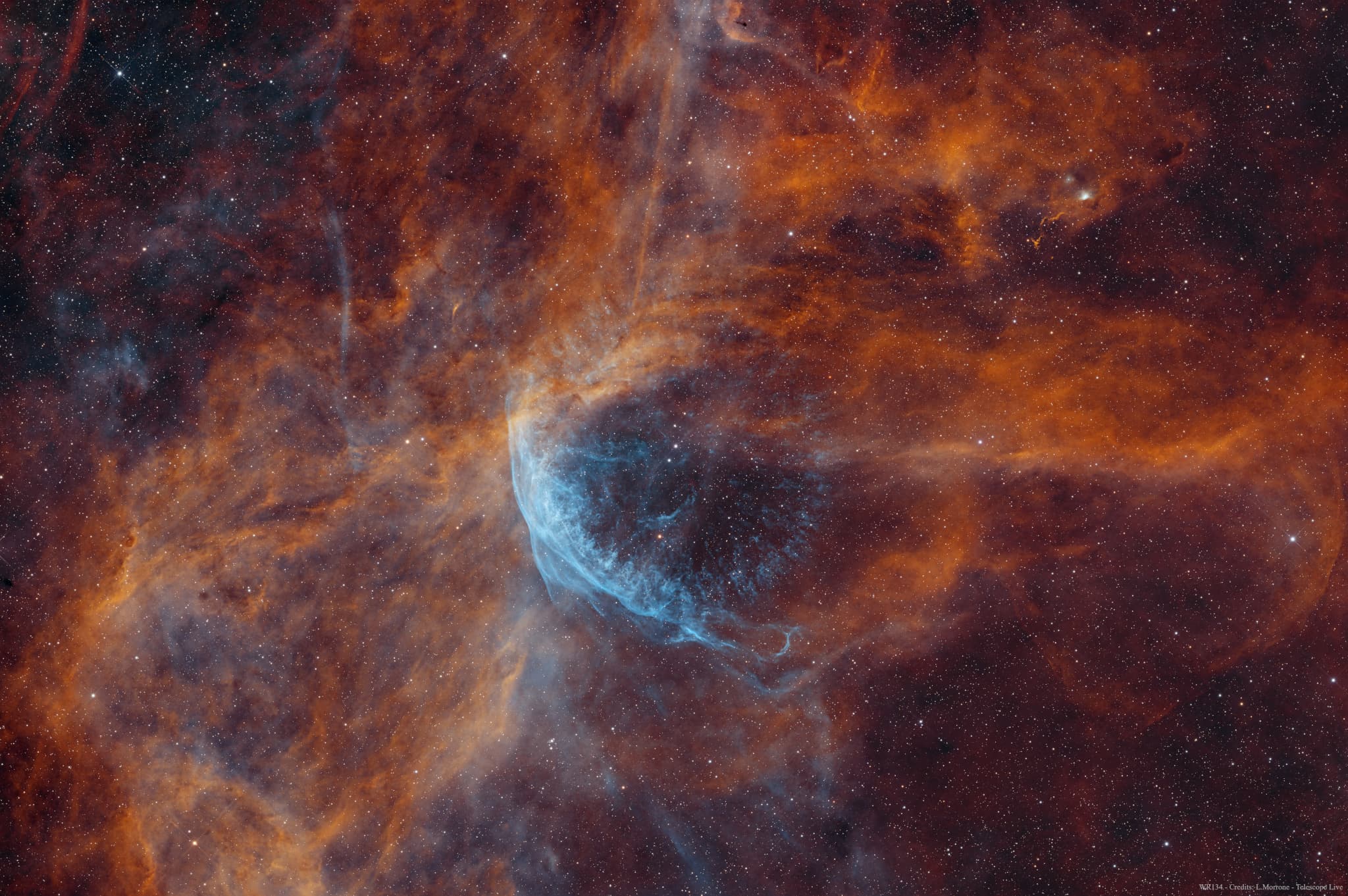 NASA obrázek dne: Mlhavá říše WR 134