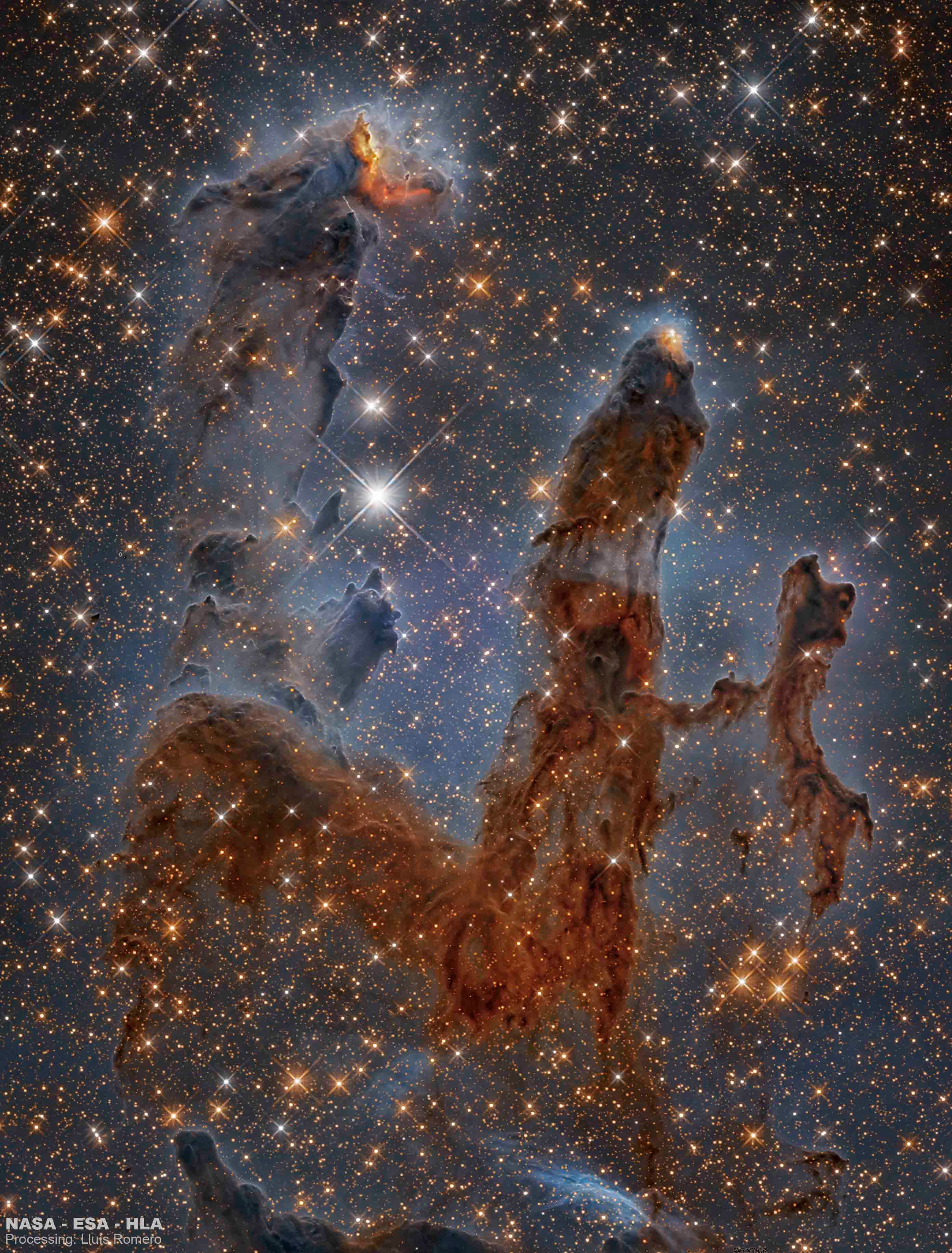 NASA obrázek dne: Pilíře Orlí mlhoviny v infračerveném záření z Hubbla
